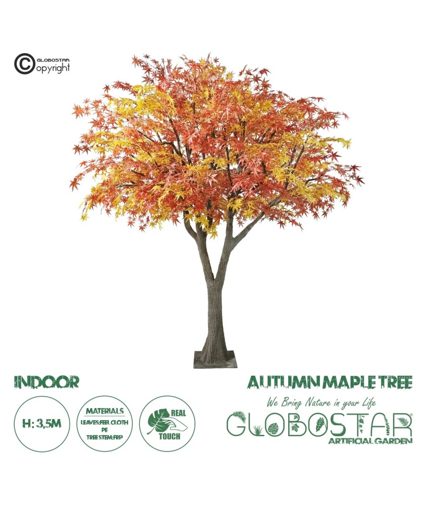 GloboStar® Artificial Garden AUTUMN MAPLE TREE 20360 Τεχνητό Διακοσμητικό Δέντρο Φθινοπωρινός Σφένδαμος Υ350cm